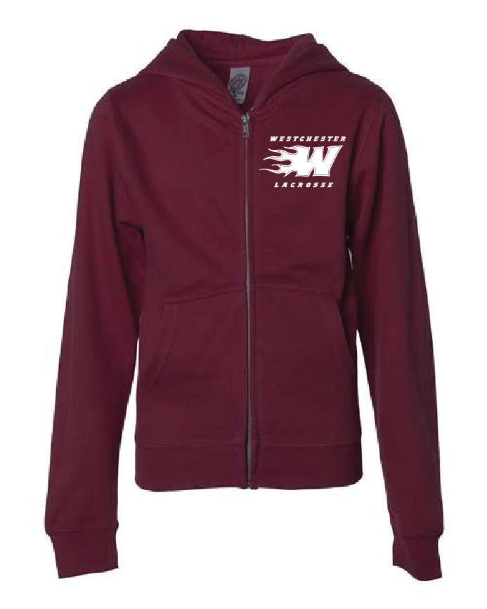 WL Logo Zip Hoodie - Maroon (Youth)