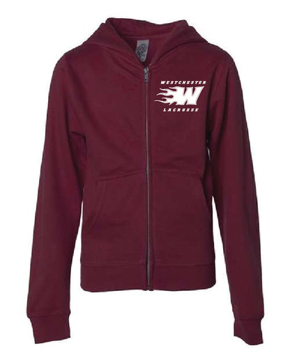 WL Logo Zip Hoodie - Maroon (Youth)
