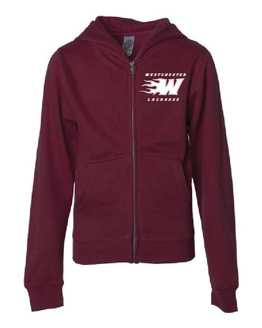 WL Logo Zip Hoodie - Maroon (Youth)